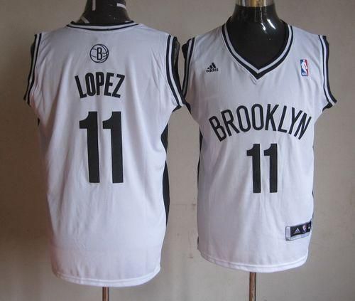 Men Brooklyn Nets #11 Brook Lopez White Home Stitched NBA Jersey